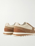 Brunello Cucinelli - Olimpo Textured-Leather and Suede Sneakers - Neutrals