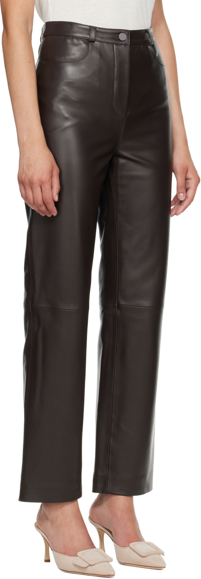 Loulou de Saison Brown COBE LDS Leather Trousers