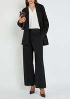 Eileen Fisher Wide-leg Jersey Trousers Black