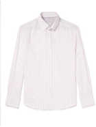 Brunello Cucinelli - Slim-Fit Button-Down Collar Striped Cotton-Voile Shirt - Pink