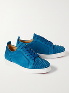 Christian Louboutin - Louis Junior Spikes Cap-Toe Suede Sneakers - Blue