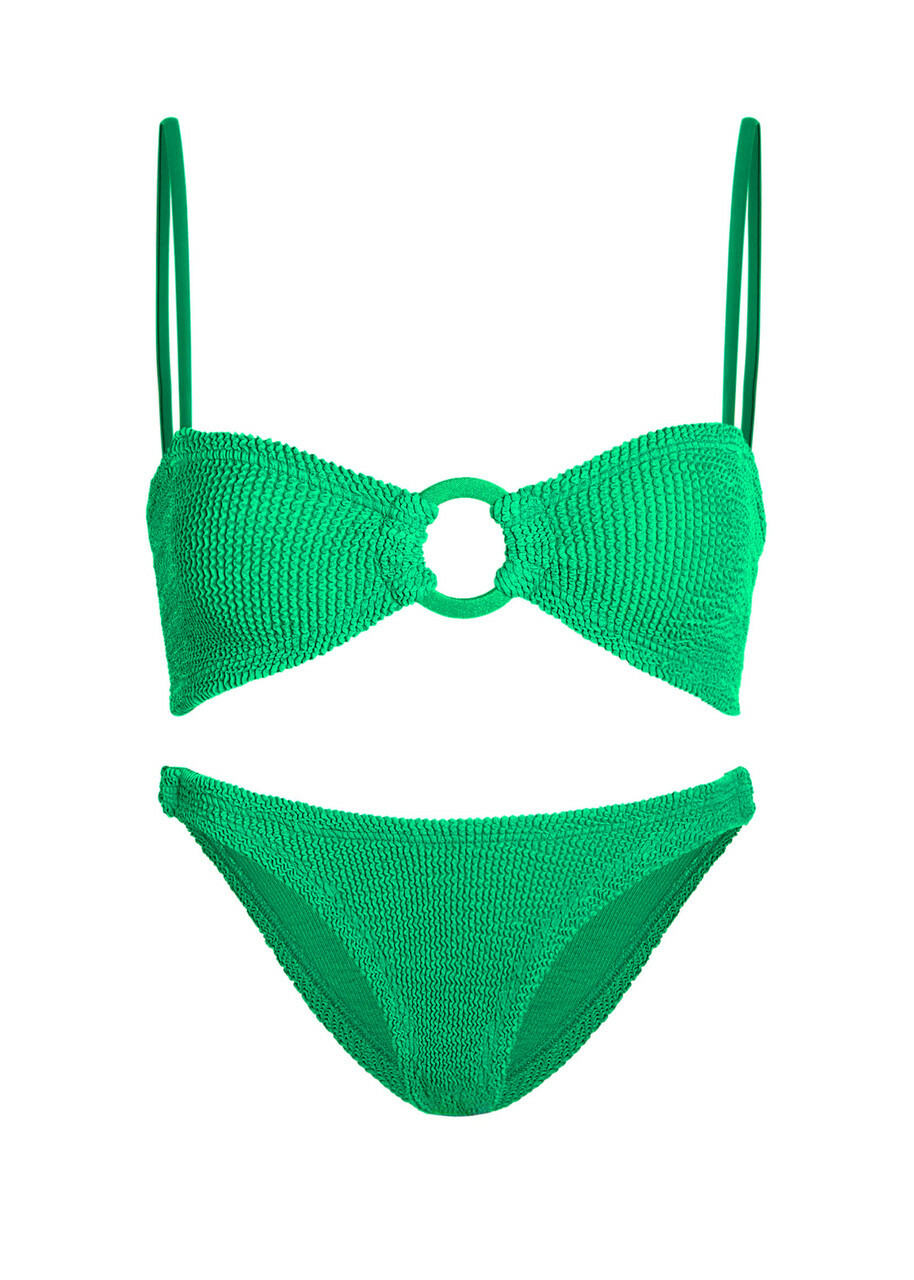 Hunza G Misty Crinkle Bikini - Green - One Size