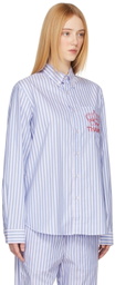 Thames MMXX Blue & White Cotton Stripe PJ Pants