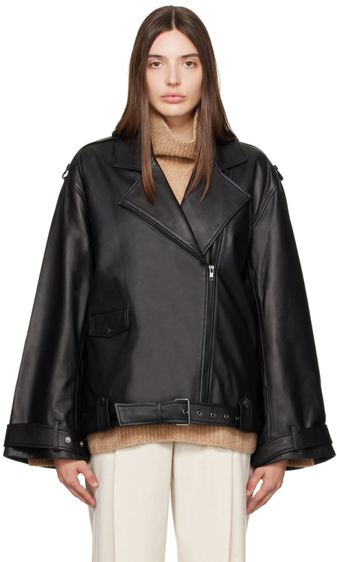 Photo: CAMILLA AND MARC Black Saphia Leather Jacket