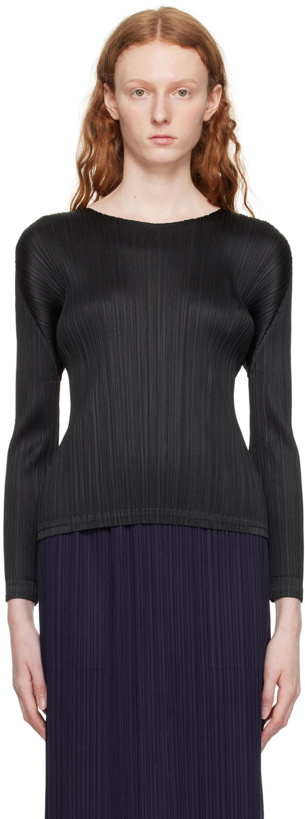 Photo: Pleats Please Issey Miyake Black Monthly Colors January Long Sleeve T-Shirt