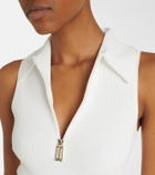 Victoria Beckham Mira ribbed-knit zip-up midi dress