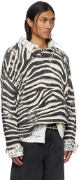 R13 Black & White Zebra Sweater