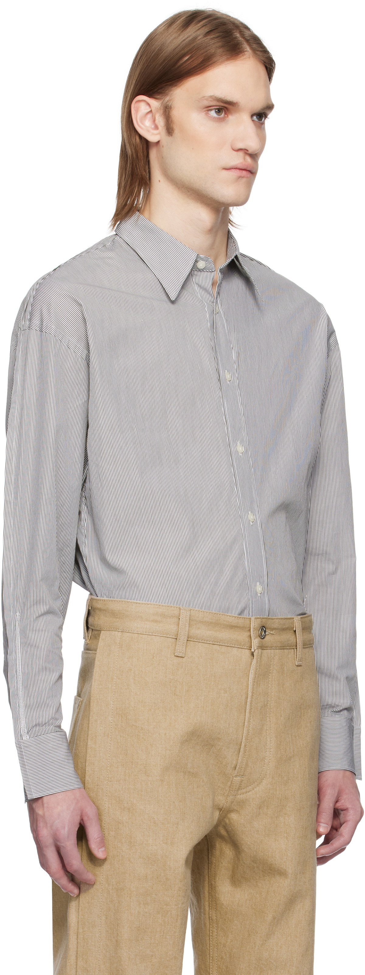 Karmuel Young Black & White Trapezium XY-Plane Sleeves-Holder Shirt
