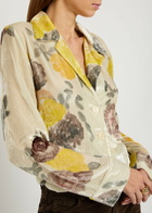 Bernadette Louis Floral-print Velour Blouse Multicoloured 1