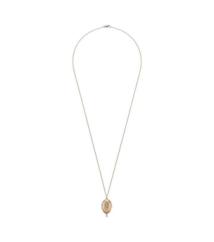 Photo: Persée 9kt gold locket necklace with diamonds