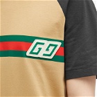 Gucci Men's GRG GG Logo T-Shirt in Camel/Black