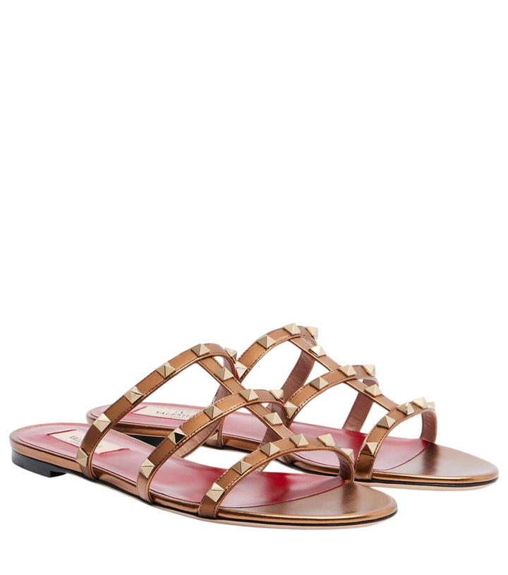 Photo: Valentino Garavani Rockstud metallic leather sandals