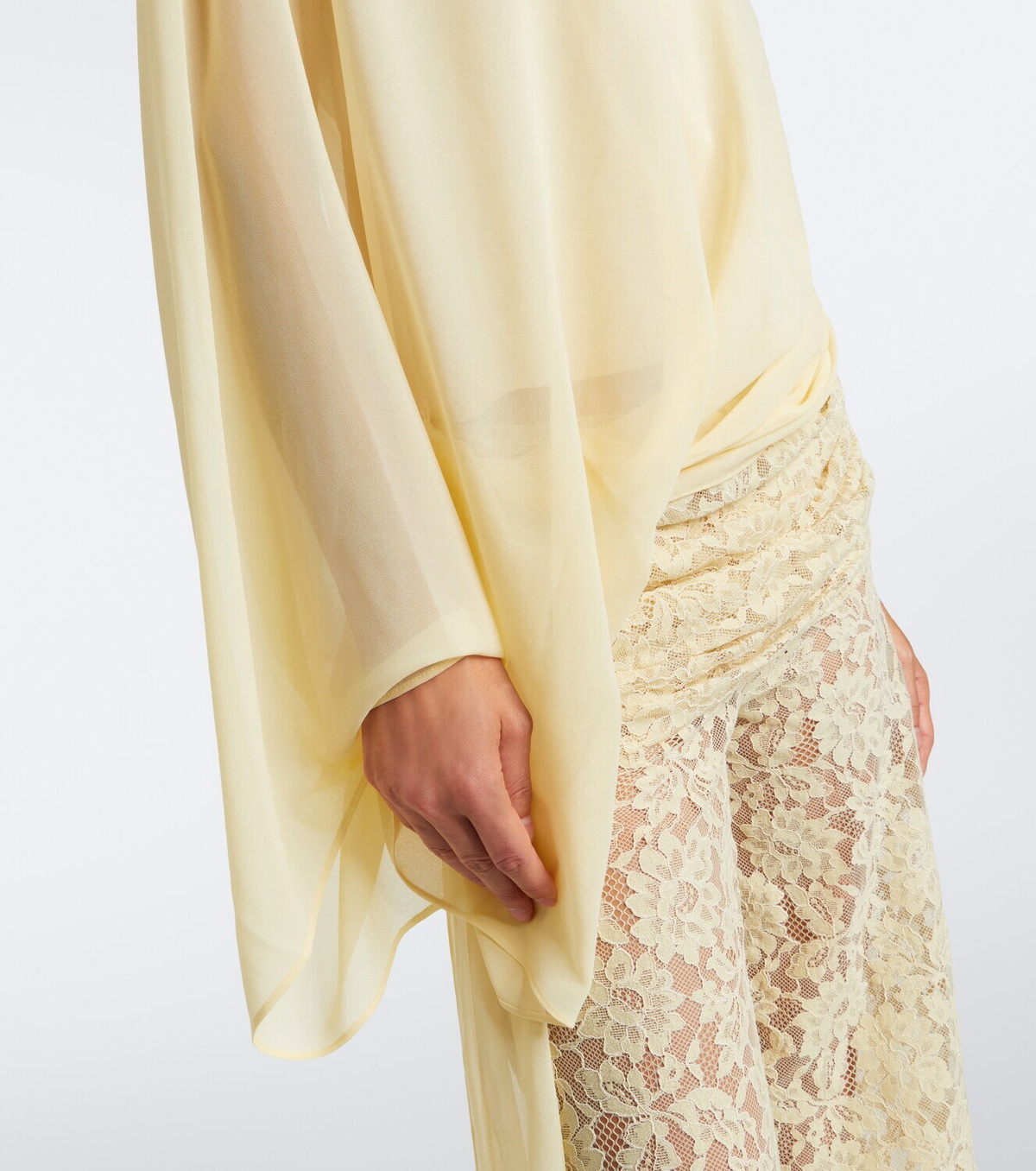 De La Vali Elia one-shoulder georgette top