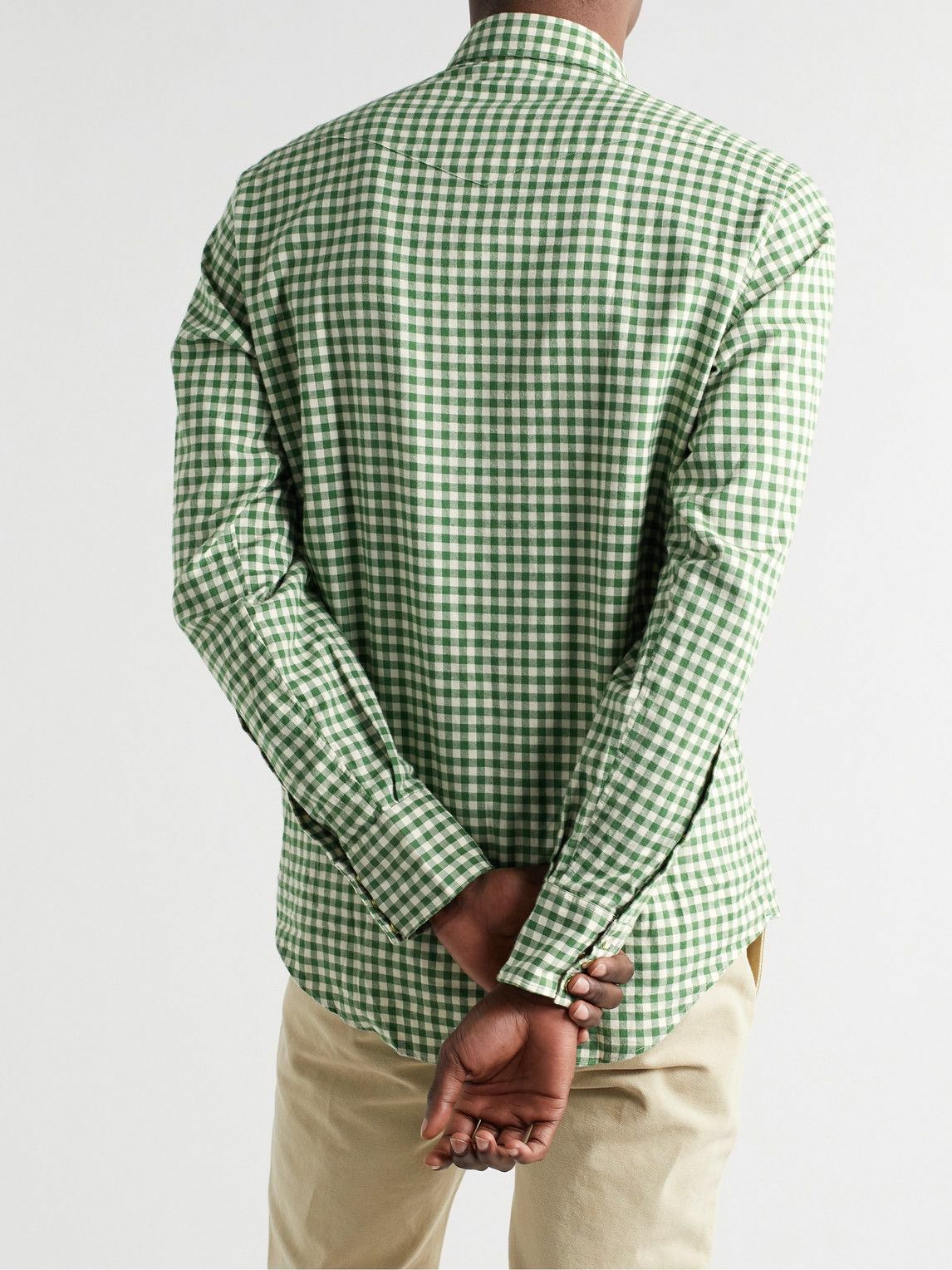 mens green gingham dress shirt Lederhosen Shirt Men Classic Checkered Green main image 1