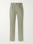 Drake's - Games Straight-Leg Herringbone Cotton Suit Trousers - Green