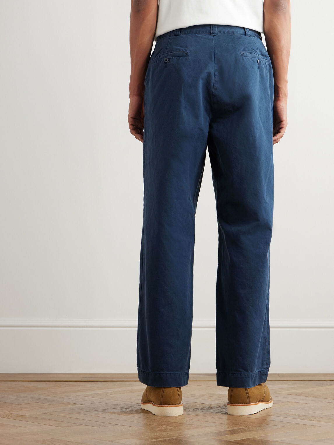 Remi Relief - Straight-Leg Cotton-Twill Trousers - Blue