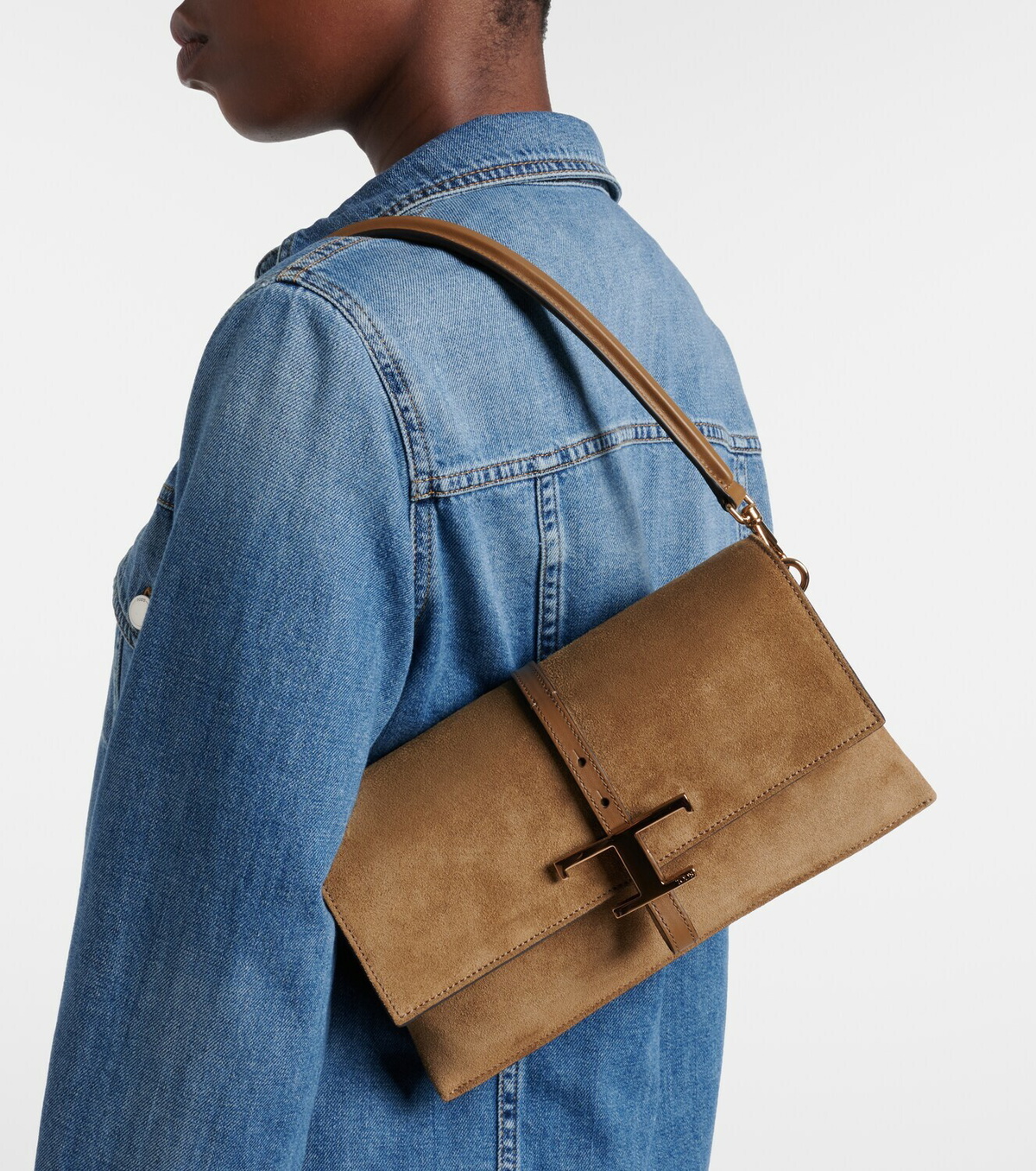 Tod's T Timeless Small suede shoulder bag