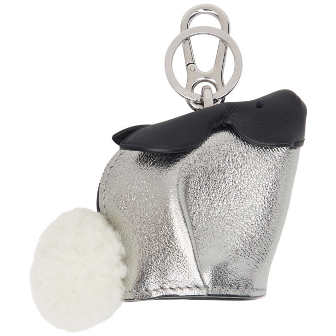 Photo: Loewe White and Silver Bunny Charm Keychain