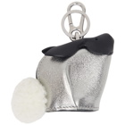 Loewe White and Silver Bunny Charm Keychain
