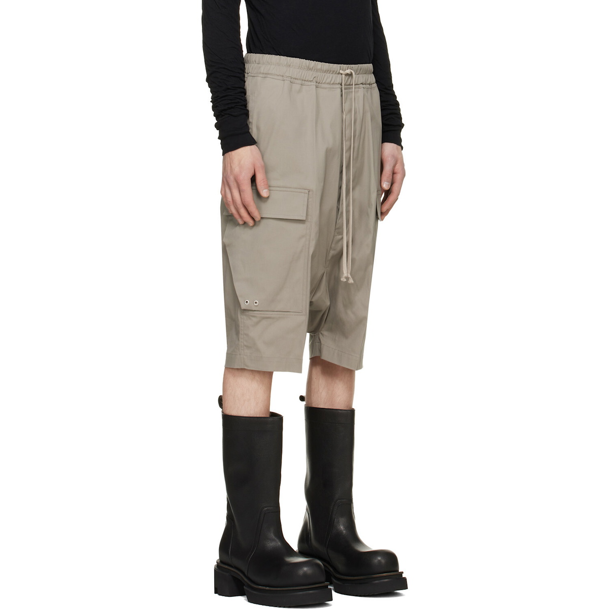 Rick Owens Taupe Tower Pods Cargo Shorts