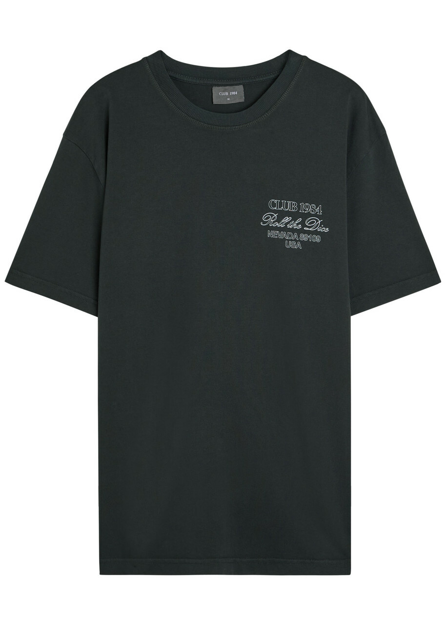 Club 1984 Roll The Dice Printed Cotton T-shirt Black