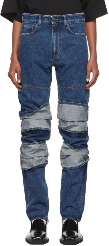 Photo: Y/Project Navy Classic Multi Cuff Jeans