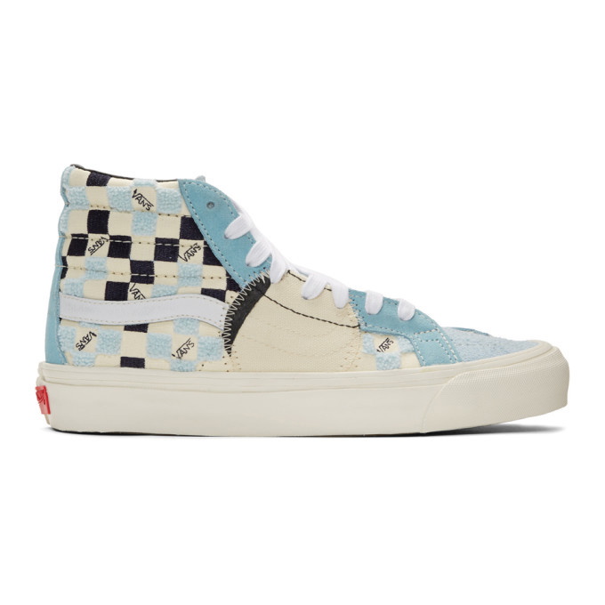 Photo: Vans Blue and Off-White Bricolage Sk8-Hi Sneakers