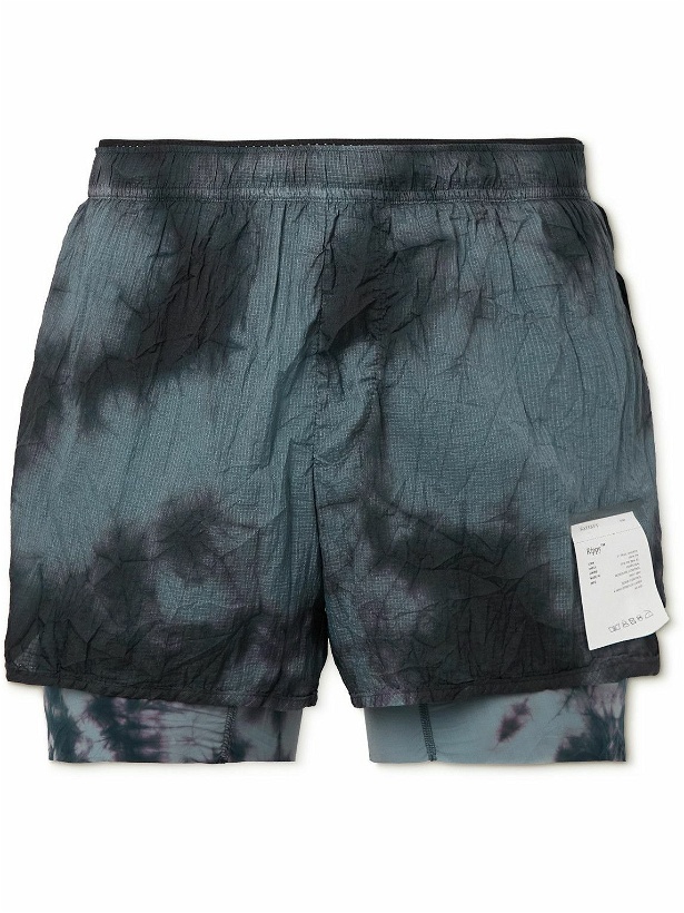 Photo: Satisfy - Layered Tie-Dyed Rippy and Justice Shorts - Blue