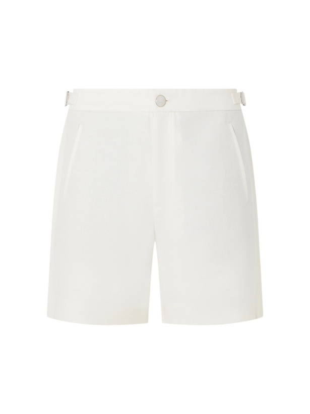 Photo: God's True Cashmere - Straight-Leg Linen-Twill Shorts - White
