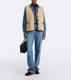 Blazé Milano Gliss leather-trimmed shearling vest