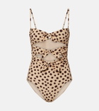 Valentino Polka-dot cutout swimsuit