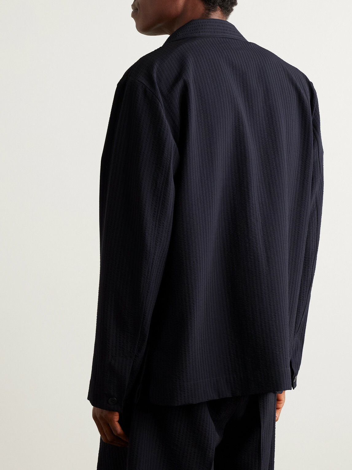 Stòffa - Wool-Seersucker Jacket - Blue