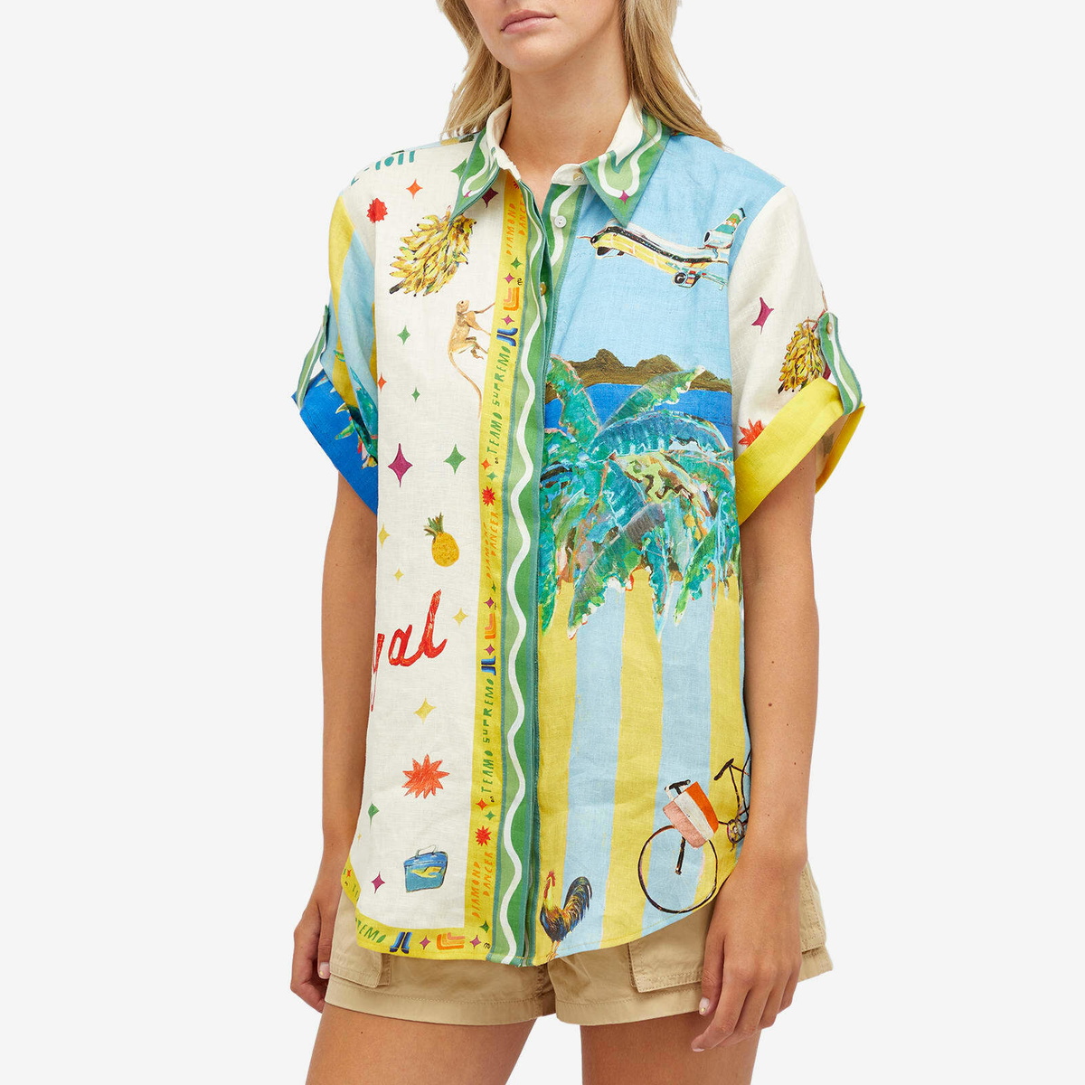 Alemais Women's All Aboard Linen Shirt in Multi ALÉMAIS