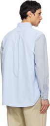 nanamica Blue & Gray Button Down Stripe Storm Shirt