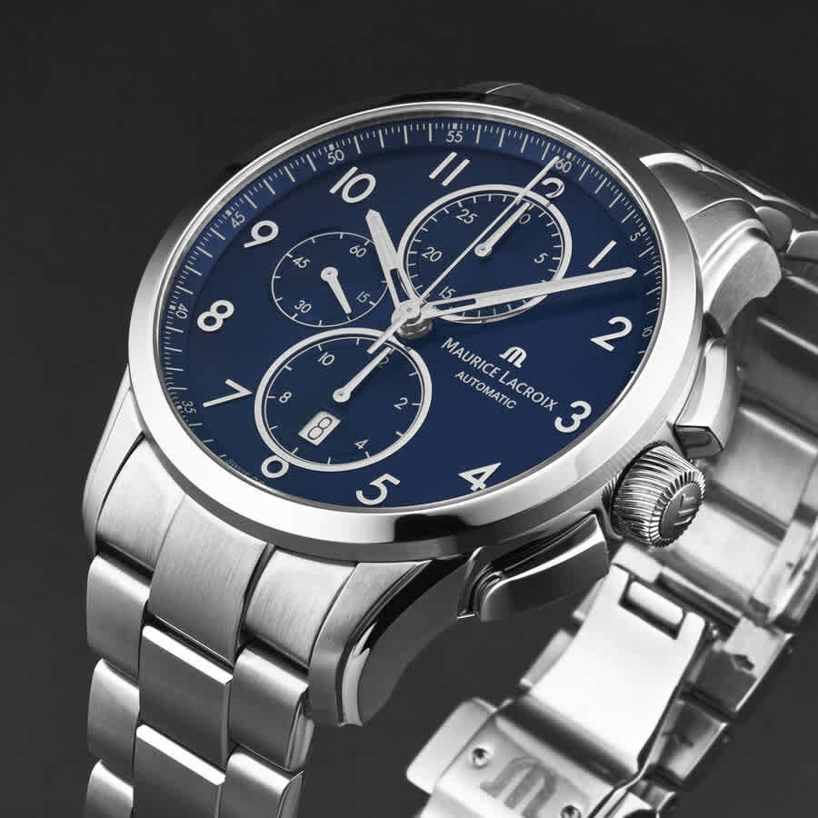 Maurice Lacroix Pontos Chronograph Automatic Blue Dial Mens Watch PT6388-SS002-420-1