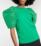 Alexander McQueen Puff-sleeve cotton jersey top