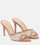 Gianvito Rossi Rania embellished mesh and suede mules