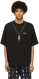 Marcelo Burlon County of Milan Black Single Chain Feathers T-Shirt