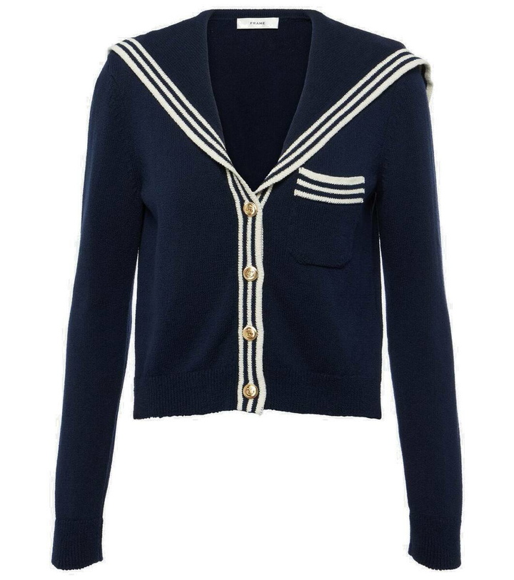 Photo: Frame Sailor cropped cotton-blend cardigan