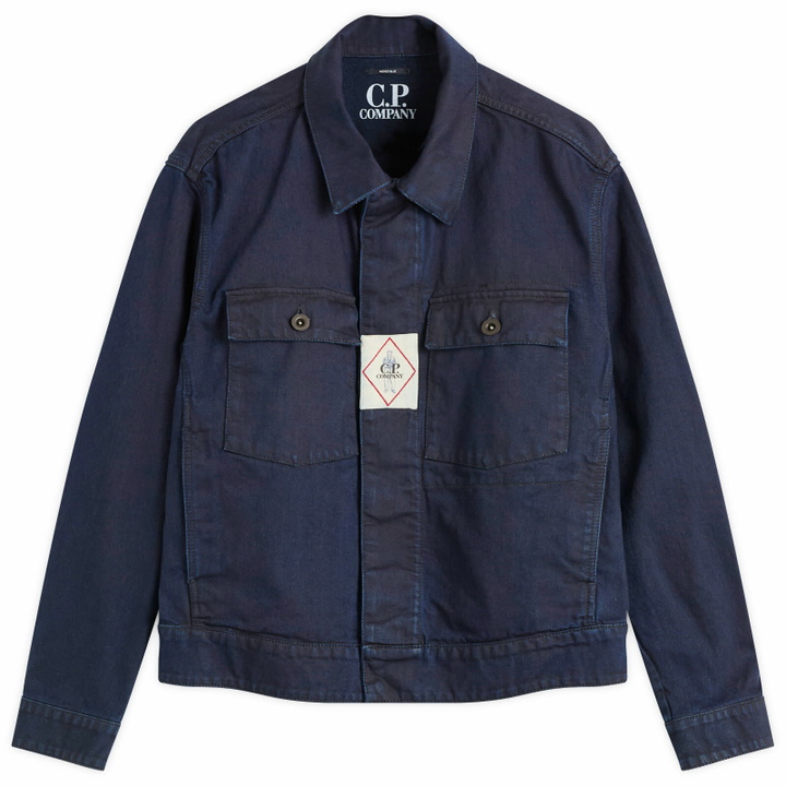 Photo: C.P. Company Men's Plated Denim Work Jacket in Washed
