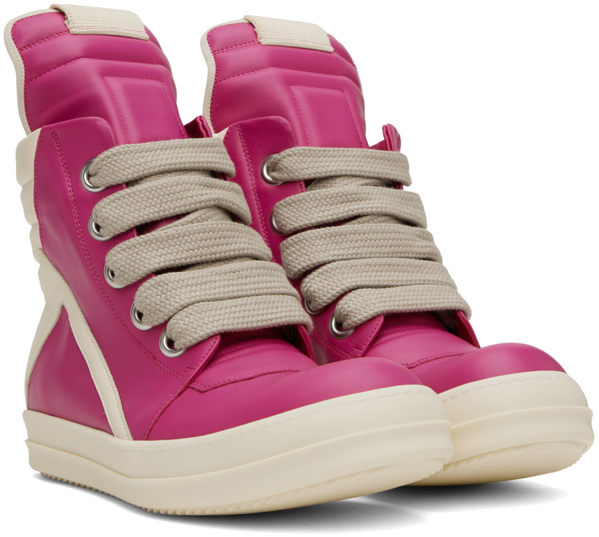 【関税込み】Rick Owens ピンク Geobasket スニーカー Rick Owens Pink & Off-white Geobasket High Sneakers for Men