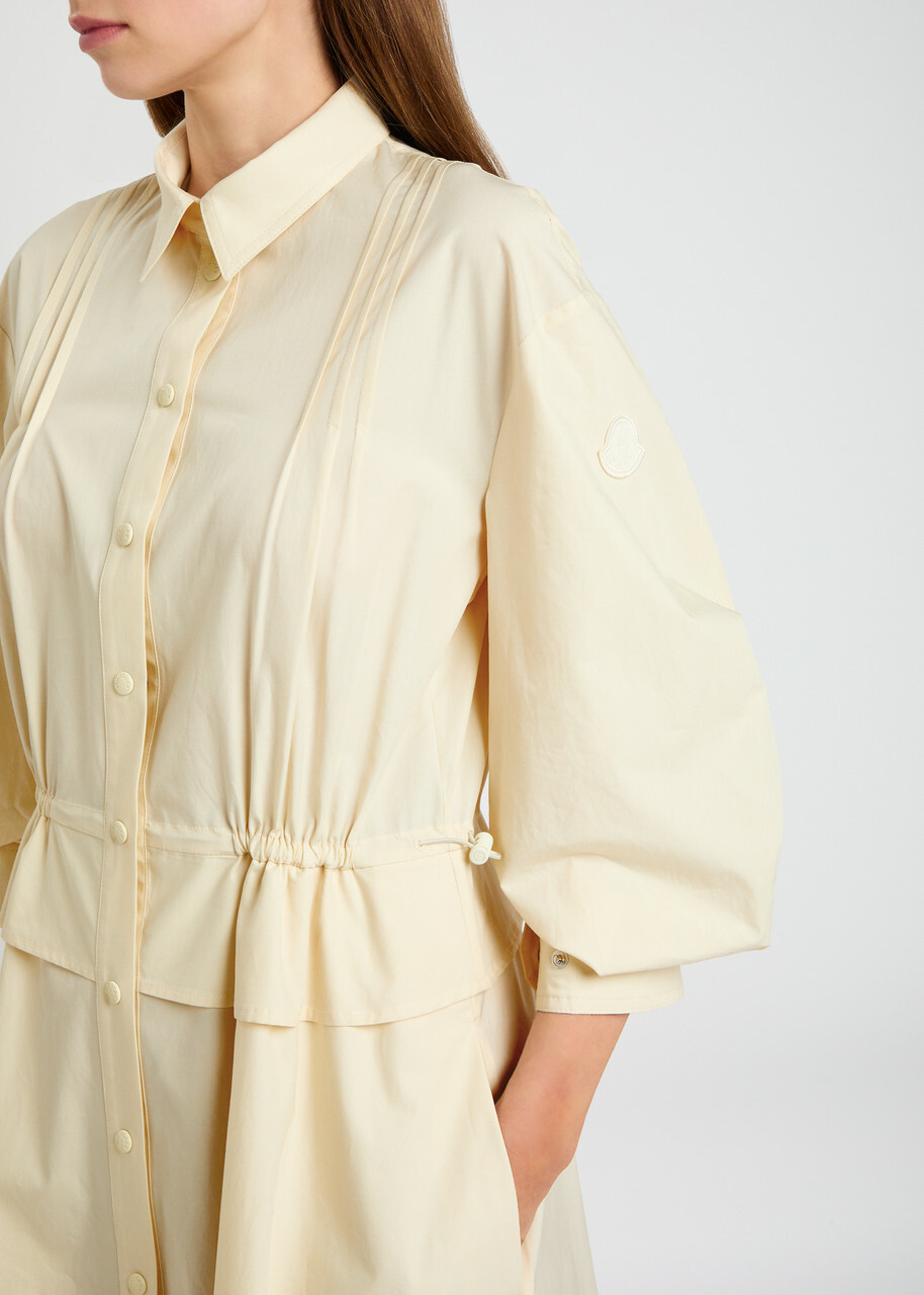 Moncler Cotton-poplin Midi Shirt Dress Ivory