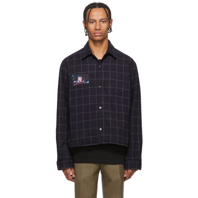 Undercover Navy A Clockwork Orange Check Shirt Jacket