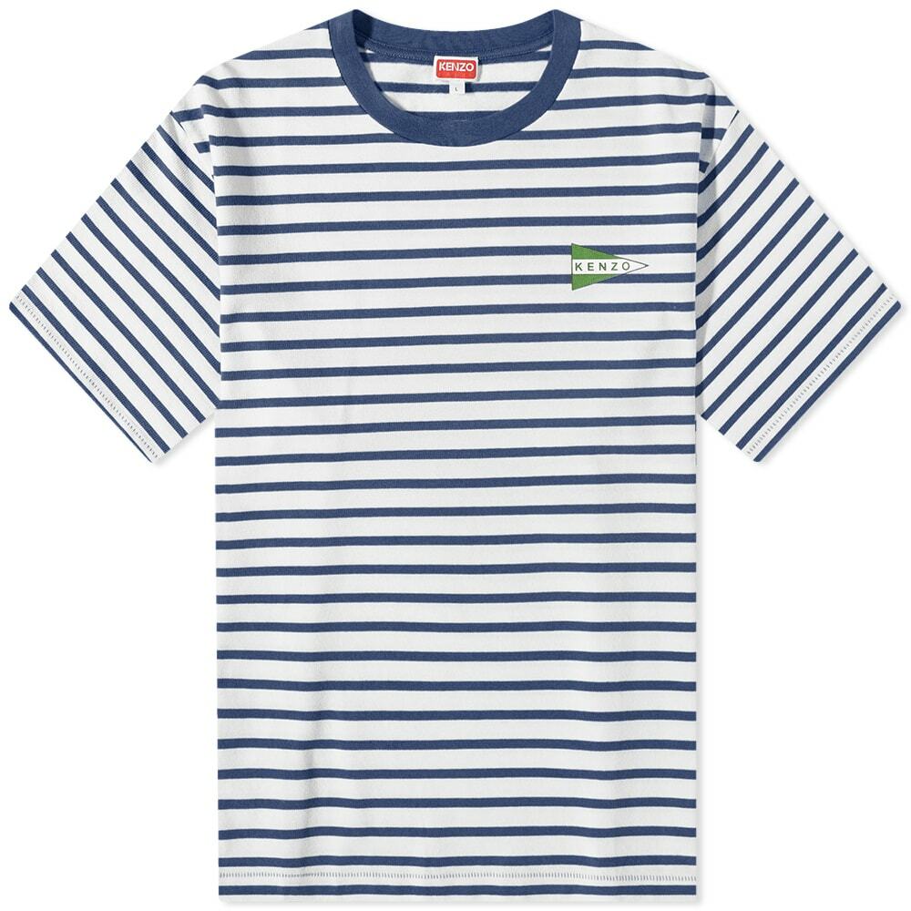 ★KENZO★ Nautical Stripe Oversized T-Shirt Midnight Blue FD Kenzo Paris Men's Nautical Striped Oversize T-Shirt in