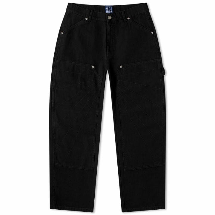 Photo: PACCBET Men's Double Knee Canvas Trousers in Black