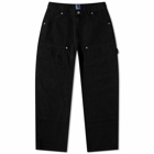 PACCBET Men's Double Knee Canvas Trousers in Black