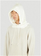 Partly Double Hooded Sweatshirt in Cream