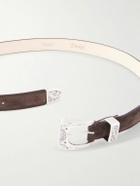 Drake's - 2.5cm Suede Belt - Brown