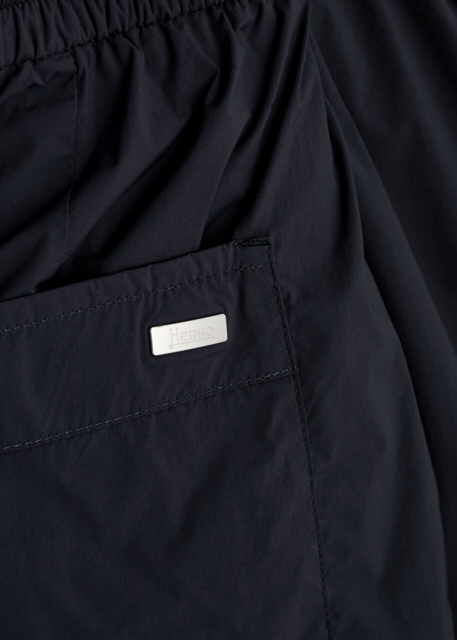 Herno Wide-leg Stretch-nylon Trousers Navy