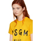 MSGM Yellow Writing Logo T-Shirt